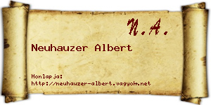 Neuhauzer Albert névjegykártya